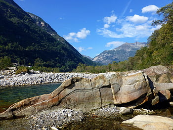 Schweiz, Ticino, verzasca-dalen, flodlandskab, natur, landskab, klippe