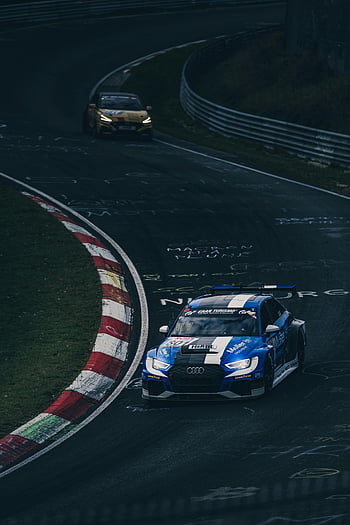 Audin kilpa-auto, Nürburgringin piiri, dynaaminen laukaus, nopeuttaa autoa, kilpailurata, motorsport, gran turismo, kilpatapahtuma, autokilpailut, korkean suorituskyvyn auto, 弯道