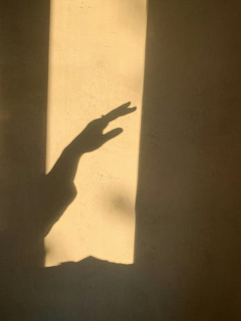 shadow of hand, warm-toned wall, minimalist composition, artistic composition, hand shadow, shadow art, minimalist art, warm tones, wall shadow, artistic shadow, minimalist photography