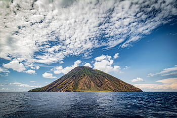 sopka, stromboli, Kalábrie, Itálie, Sicílie, ostrov, moře, Příroda, Liparské ostrovy, letní, láva