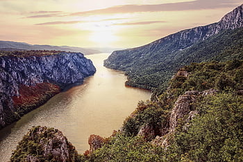 serbia, iron Gate, national Park Djerdap, danube, river, landscape, balkan, travel, sunset, water, nature