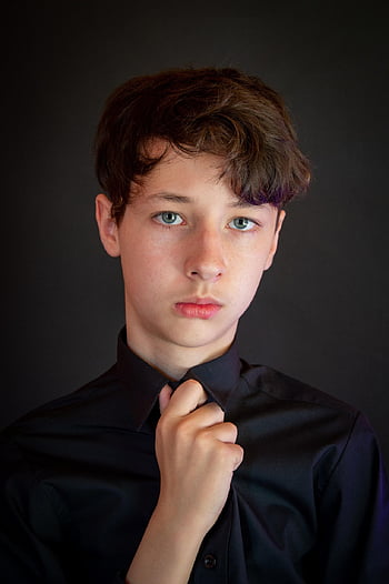 young Man, teen, portrait, boy, studio, black And White, puberty, hands, sight, model, pose