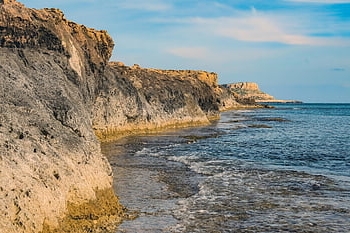 cliff, rocky Coast, sea, rock, coastline, erosion, nature, ayia Napa, cyprus, landscape, sky