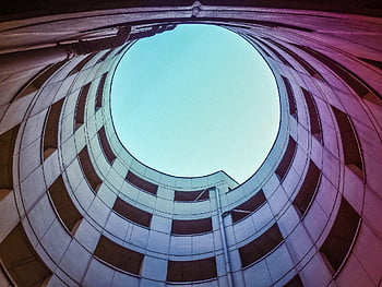 architecture, building, city, modern, structure, perspective, heaven, facade, urban, dusseldorf, multi Storey Car Park