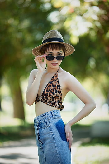 žena, Modelka, portrét, móda, čepice, džínové sukně, odstíny, sluneční brýle, styl, stylová žena, modelování