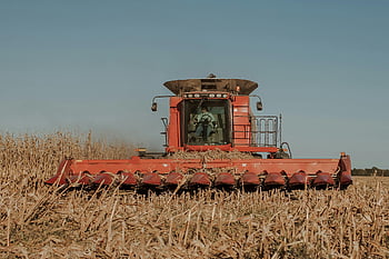 traktor, půdy, kombajn, obilné pole, zemědělské stroje, Jasný den, nízký úhel záběru, zemědělství, sklizeň, práce v terénu, venkovské scény