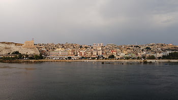 birecik, město, řeka, pobřeží, sanliurfa, urfa, krocan, městský, budov, zataženo, euphrates