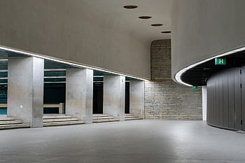 interior design, empty building, minimalist design, spacious hallway, concrete hallway, Tallinn Estonia, sleek design, modern architecture, empty space, minimalist architecture, concrete interior