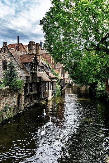 Brujas, canal de brujas, río, canal, Bélgica, ciudad