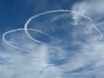 contrails, alam, langit, awan, cuaca, jalur kondensasi, jalur uap