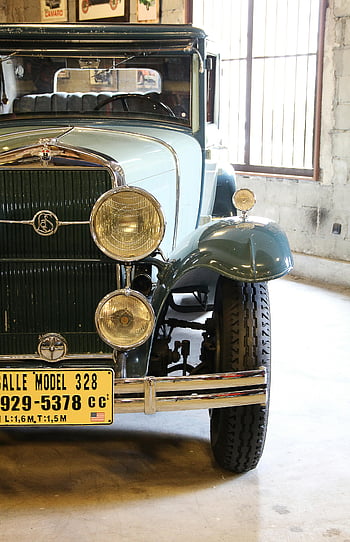 klasické šedé vozidlo, Historické auto, historická poznávací značka, Nastavení muzea, detail, klasické auto, vinobraní automobil, vnitřní displej, historické vozidlo, muzejní expozice