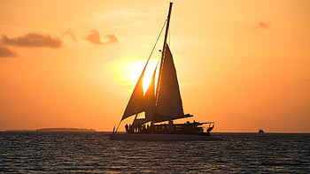 Key West, Florida, gün batımı, okyanus, manzara, tropikal cennet, kıyı güzelliği, Akşam gökyüzü, deniz, sakin, liman bölgesi