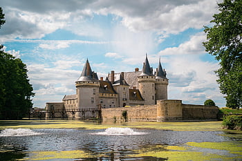 hrad, jezero, pevnost, středověký, mezník, Francie, loire, sully-sur-loire, zámek, historický, Příroda