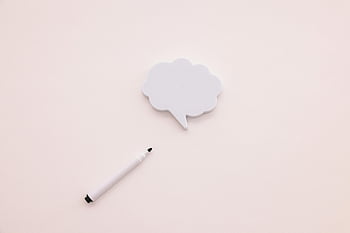 bublinu, marker, Minimalistický obrázek, bílé pozadí, Kreativní koncepty, myšlenka bublina, nástroj pro psaní, Symbol komunikace, designový prvek, prázdné místo, jednoduchost