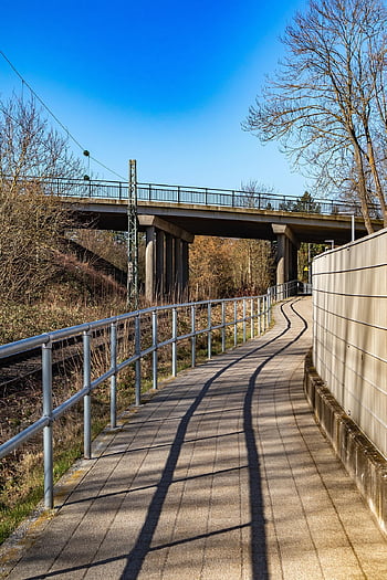 path, fence, track, rail, bridge, tunnel, passage