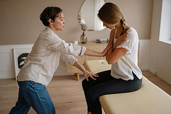therapy session, patient, therapist, wellness care, indoor therapy, therapeutic session, patient care, therapy bed, indoor wellness, therapist assistance, patient assistance