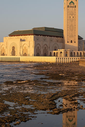 sunset, hassan Ii Mosque, moorish Architecture, casablanca, morocco, mosque, islam, religion, nature, minaret
