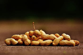 peanuts, shelled peanuts, selective focus, close-up image, pile of peanuts, wooden surface, food themes, nutrition themes, natural peanuts, healthy snacks, earthy tones