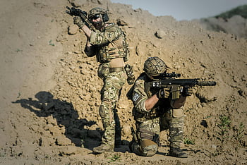 army uniforms, guns, soldiers, camo, tactical training, desert environment, military gear, combat training, outdoor training, military personnel, tactical gear