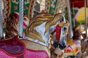 carousel fair ride, amusement, carnival, colorful, entertainment, fairground, fun, horse, horses, ornate, vintage