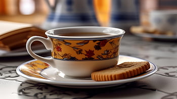 Tee, Keks, Getränk, Tasse, Glas, heiß, Frühstück, Kräuter-, Nahansicht, Teetasse, Erfrischung