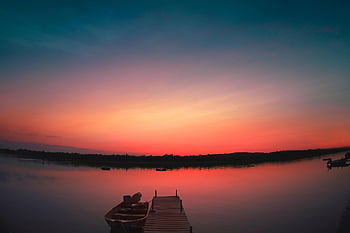 lake, sunset, nature, twilight, dusk, landscape