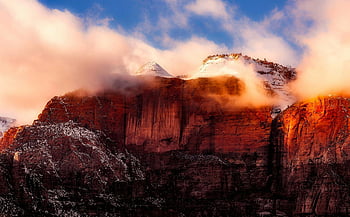 Rock Formation, snow-dusted canyon, cliffs, dramatic sunset, sky, breathtaking view, canyon cliffs, sunset sky, snow-dusted, dramatic