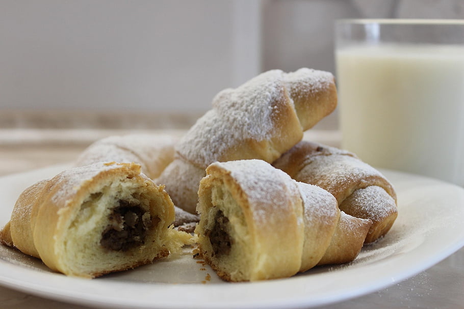 Crescent Rolls, pane, dolce, spuntino, al forno, delizioso, gustoso, avvicinamento