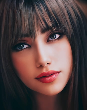 wanita, indah, potret, lukisan, seni, karya seni, keindahan, model, pesona