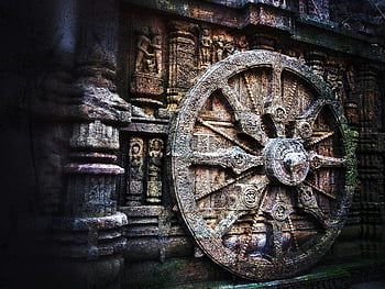 Chrám Konark Sun, kamenné řezbářství, Chariot Wheel, Historický chrám, Indie, složitý design, starověké architektury, kulturní dědictví, chrám umění, kamenné kolo, historické místo