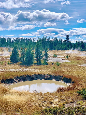 yellowstone, Yellowstonský národní park, wyoming, Příroda, krajina, scenérie, scénický, horké prameny, prameny, sopečný, venkovní
