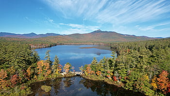 otoño, aéreo, cielo, montañas, paisaje, viaje, escénico, follaje, vistoso, zumbido, horizonte