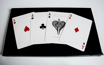 four ace game cards, high-quality image, playing cards, black surface, ace of hearts, ace of diamonds, ace of clubs, ace of spades, card game, poker cards, casino cards