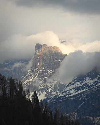 San Pellegrino, montagne, Italia, paesaggio nebbioso, dolomiti, paesaggio, nuvole, natura, veneto, trentino, Moena