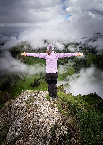 Příroda, hory, Alpy, mlha, mystický, krajina, mraky, panoráma, túra, bavaria, summitu