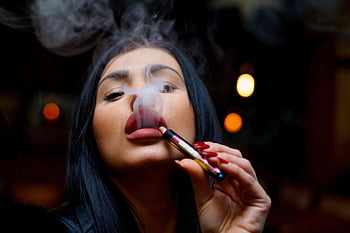 žena, e-cigareta, cigareta, kouření, nikotin, závislost, portrét, vape, vaping, dívka, kouř