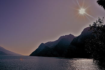 garda, eve, riva, lake, water, vacations, heaven, sunset, italy, landscape, riverbank
