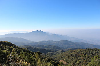 チェンマイ、 山、 旅行、 タイ、 自然、 風景、 屋外の、 見る、 アジア、 緑、 空