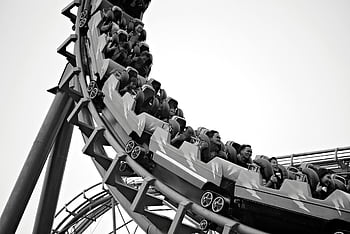 theme Park, roller Coaster, jet Coaster, amusement, black And White, sky Game, extreem Game