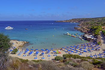 cyprus, konnos Bay, bay, beach, landscape, mediterranean, nature, island, coastline, summer, blue