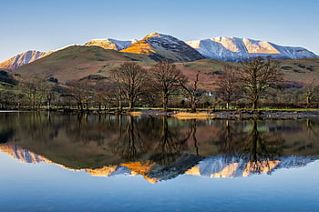 Riflessi di Buttermere, buttermere, luccio senza bianchezza, parco nazionale del distretto del lago, Cumbria, distretto del Lago, montagne, montagnoso, innevate, Scena di Buttermere, Paesaggio di Buttermere