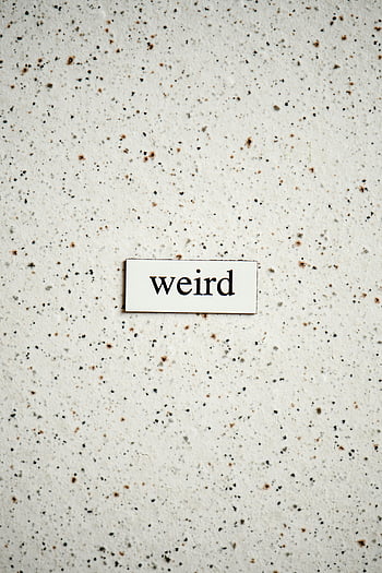 vreemd, uitknipwoord, wit papier, vlak oppervlak, gestructureerd oppervlak, Gespikkeld oppervlak, minimalistische typografie, Typografisch ontwerp, simpel ontwerp, zwarte tekst, witte achtergrond