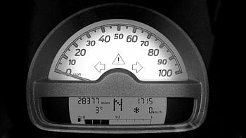 Motorrad Geschwindigkeitsmesser, 0 mph, Schwarz und weiß, Auto Tacho, Kilometerzähler, 28377 Meilen, Gang Neutral, Temperaturanzeige, Kraftstoffanzeige, Warnlichter, Digitaler Bildschirm
