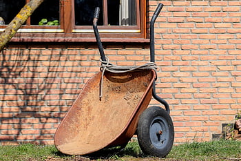 gardening, nature, wheelbarrows, set Up, empty, lawn, garden, tool, working Device, garden Tools, equipment