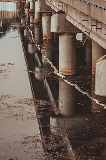 river, bridge, reflection, pillars, architecture, antalya, turkey, konyaalti