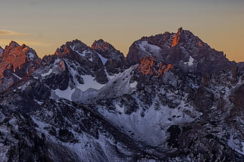 hory, vrchol, sníh, západ slunce, svítání, slunečního světla, summitu, krajina, pohoří, Příroda, Krásná