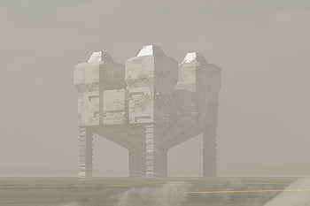 arsitektur brutal, Arsitektur, fantasi, Membuat 3d, cgi, sci-fi, debu, Mars, ruang, planet, brutal