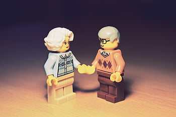 παλιό ζευγάρι, ειδώλια, Lego, αγάπη, ηλικιωμένους, minifigures, στοιχεία παιχνιδιών, παντρεμένο ζευγάρι, χρυσοί γάμοι