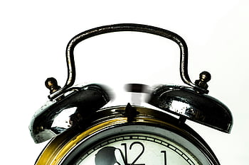 Black Ring Bell Alarm Clock, vintage alarm clock, ringing bells, classic alarm clock, white background, close-up, black alarm clock, vintage clock, alarm clock bells, classic vintage, black bells