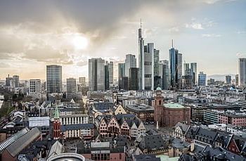 budova, horizont, město, mrakodrap, architektura, centrální obchodní čtvrti, městský, moderní, panoráma města, frankfurt, Německo